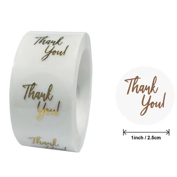 

Gold Foil Thank You for Your Order Transparent Stickers 500pcs Seal Labels Roll Wedding Gift Card Envelope Sealing Label Sticker