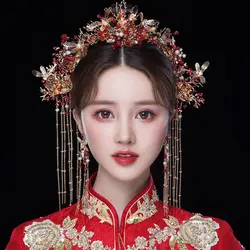 2020 Xiuhe Clothes Headdress Is Simple And Generous Phoenix Crown Atmosphere Bride Wedding Long Tassel New In 2021