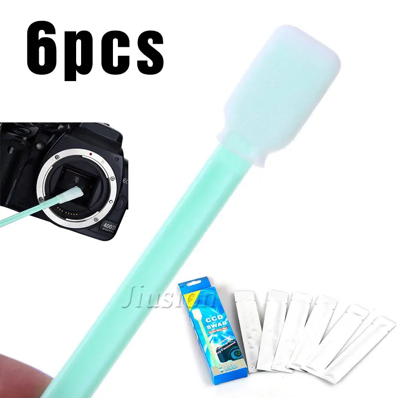 6pcs Dry CCD CMOS Sensor Clean Swabs Lens Cleaner General Bar Camera Cleaning Suit for Canon 60d Digital DSLR Tool | Электроника