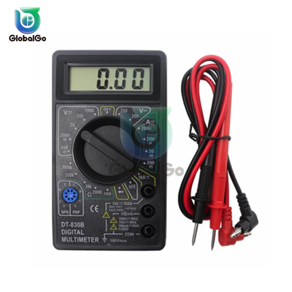 

DT830B LCD Display Digital Multimeter Voltmeter Ammeter Ohmmeter DC10V~1000V 10A AC 750V Tester Test