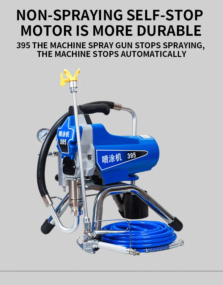 395 High Pressure Airless Latex Paint Spraying Machine 2200W Wall Coating Paint
