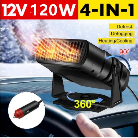 Portable Car Heater 12V Fast Heating Cooling Fan Auto Plugs Into Cigarette  Lighter Vehicle Defogger Defrosts 360 Degree Rotary - China Car Heater,  Portable Heater Defroster Fan