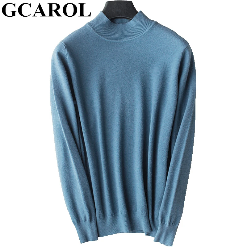 Goedkoop GCAROL Vrouwen Half Coltrui Trui 30% Wol Dikke Warme Jumper Herfst Winter Korte Gebreide Trui Stretch Plus Size 2XL