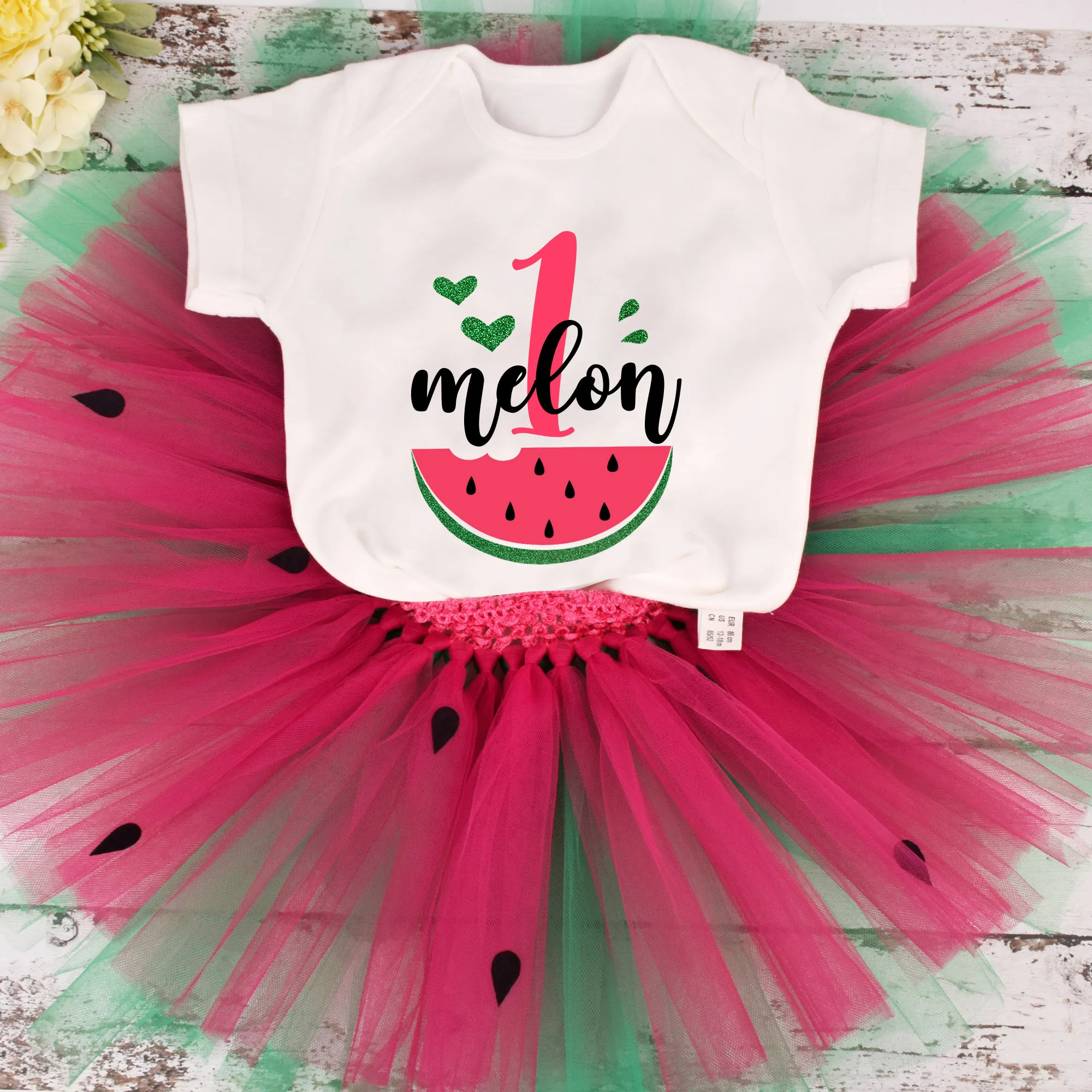 baby clothes in sets	 Baby Girl Watermelon Birthday Tutu outfit in a Melon 1st Birthday Party costume Toddler Photo Props Cake Smash 3 Colors baby knitted clothing set