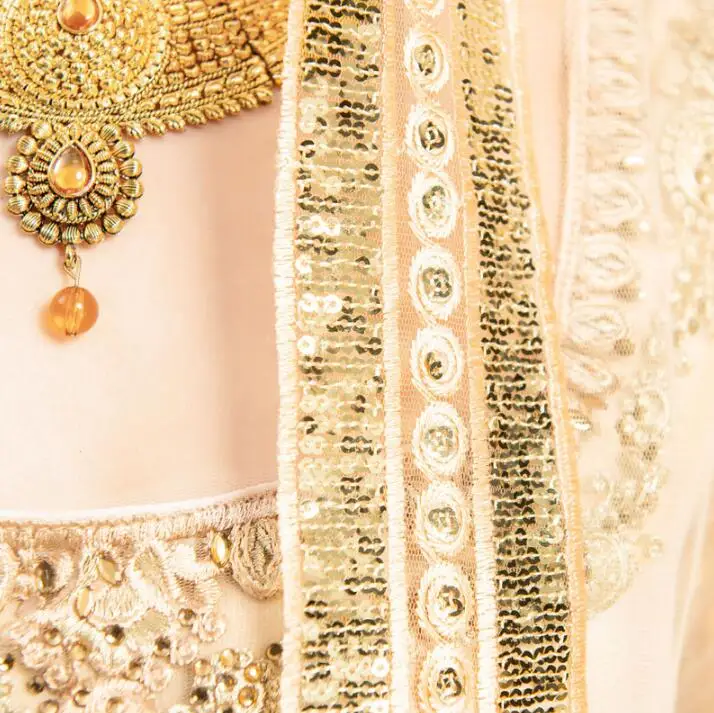 Hand-made India Pakistan Sarees Woman India Anna Performance Dress Woman Embroideried Salwar Kameez Sets indian sari top