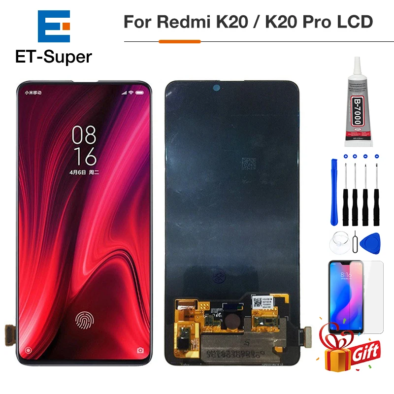 

Original LCD Touch Screen For 6.39" Xiaomi Redmi K20 Pro LCD Display Digitizer Assembly Replacement Parts+Glue+Glass+Tools