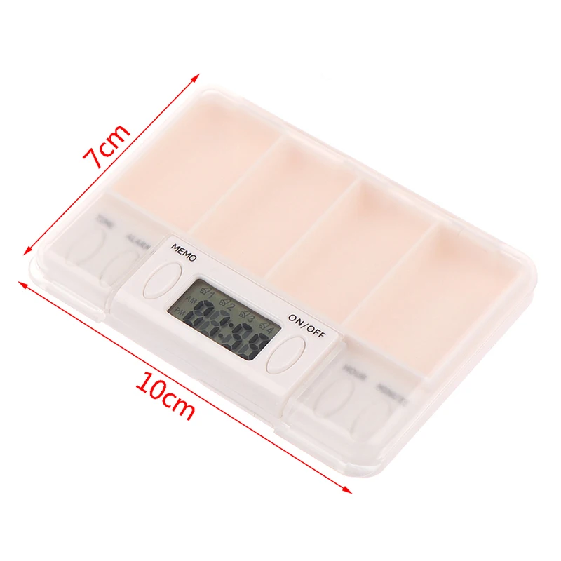 1Pcs Portable 2/4 Grids Intelligent Electronic Timing Pill Case Alarm Timer Pills Reminder Storage Box Outdoor Travel