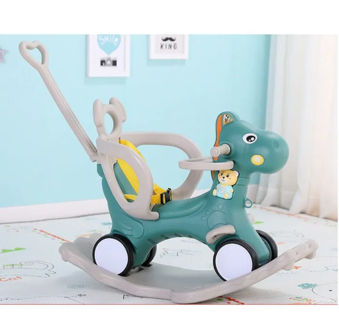 Дети Сияющие 2 в 1 животные качающиеся лошади Детские лошади Stroller1-6Y многофункциональные кресла-качалки Троянские игрушки для детского подарка - Цвет: Синий