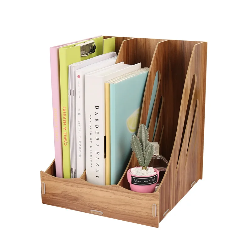 

DIY Wooden Document Tray Desktop Multifunction Storage Box File Holder Bookend Office Desk Organizer School Supplies