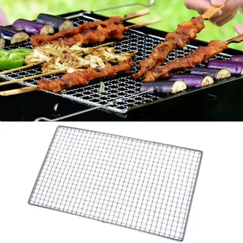 Stainless Steel Grill Net,BBQ Grill Stainless Steel Net Wire Mesh Camping Barbecue Outdoor Picnic Cooking