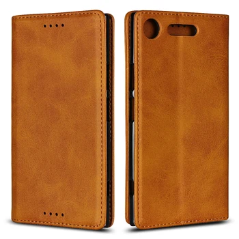 

For Sony Xperia XZ1 G8342 Calf leather wallet phone case for Sony Xperia XZ1 Compact Dual G8441 Card Slot magnetic Flip cover