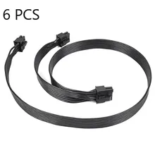 Carte adaptateur cordon d'alimentation 8 broches mâle à Double 8 (6 + 2) broches mâle 60CM, connectez le câble noir à la carte de Conversion d'alimentation
