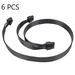 Carte adaptateur cordon d'alimentation 8 broches mâle à Double 8 (6 + 2) broches mâle 60CM, connectez le câble noir à la carte de Conversion d'alimentation 