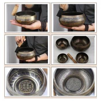 

Relaxing Yoga Meditation Singing Bowl with Mallet for Healing Meditation Prayer and Yoga (Random Mallet Color)