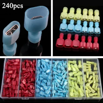 

Kit Terminal Spade Sleeves Accessories Set 240pcs Insulated Electrical