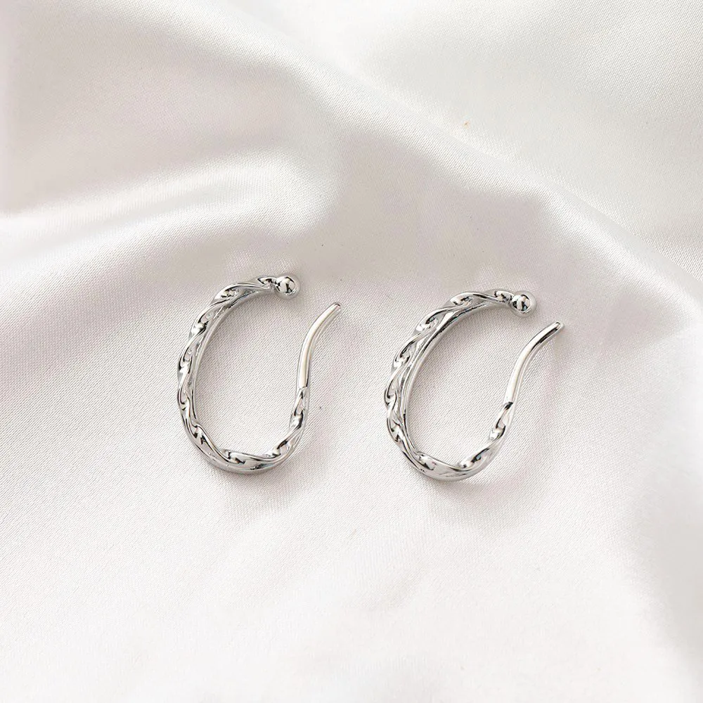 14k 골드 도금 트위스트 귀고리 클립 귀걸이, Diy 쥬얼리 재료 만들기 용품 핸드 액세서리, 2 개