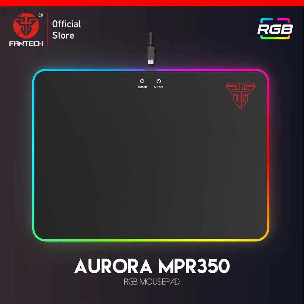 FANTECH MPR350 акриловый игровой коврик для мыши RGB Противоскользящий натуральный каучук и гладкая поверхность Большой Коврик Для Мыши для ПК ноутбук для геймеров