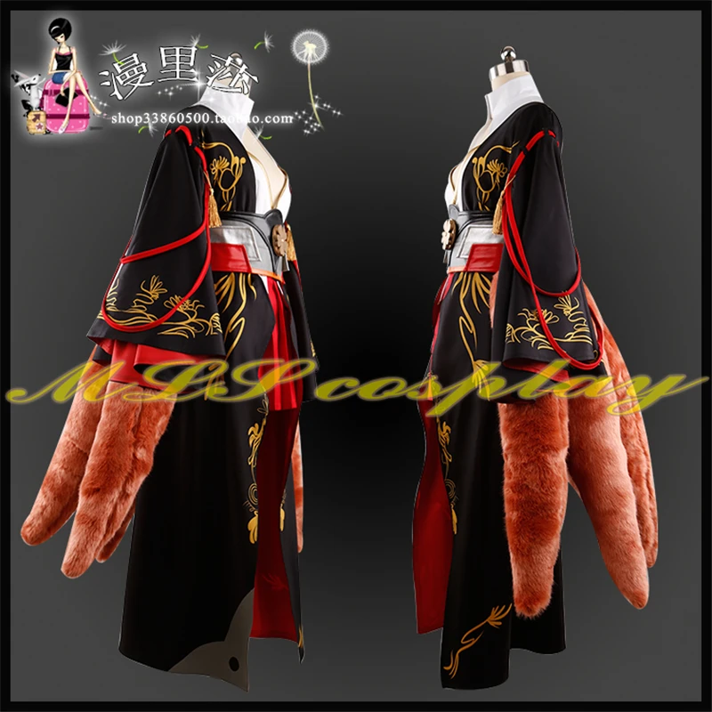 Аниме Azur Лэйн Акаги лиса кимоно костюм для косплея для женщин Хэллоуин карнавал платье H