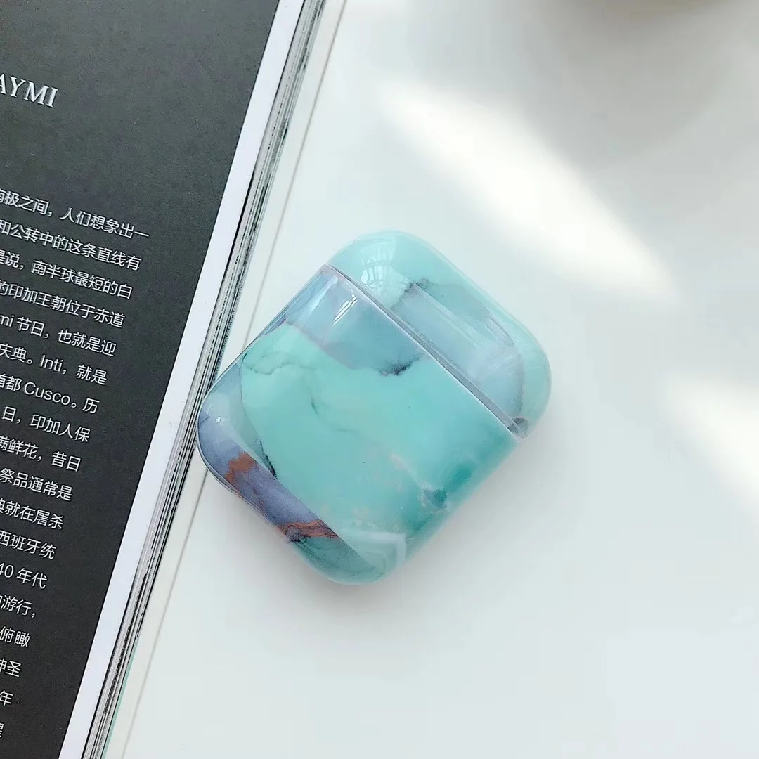 D Модный парный чехол для Apple AirPods 2 Наушники Мраморный Узор Жесткий ПК коробка для наушников чехол для Apple AirPod 1 чехол Coque Fundas - Цвет: D