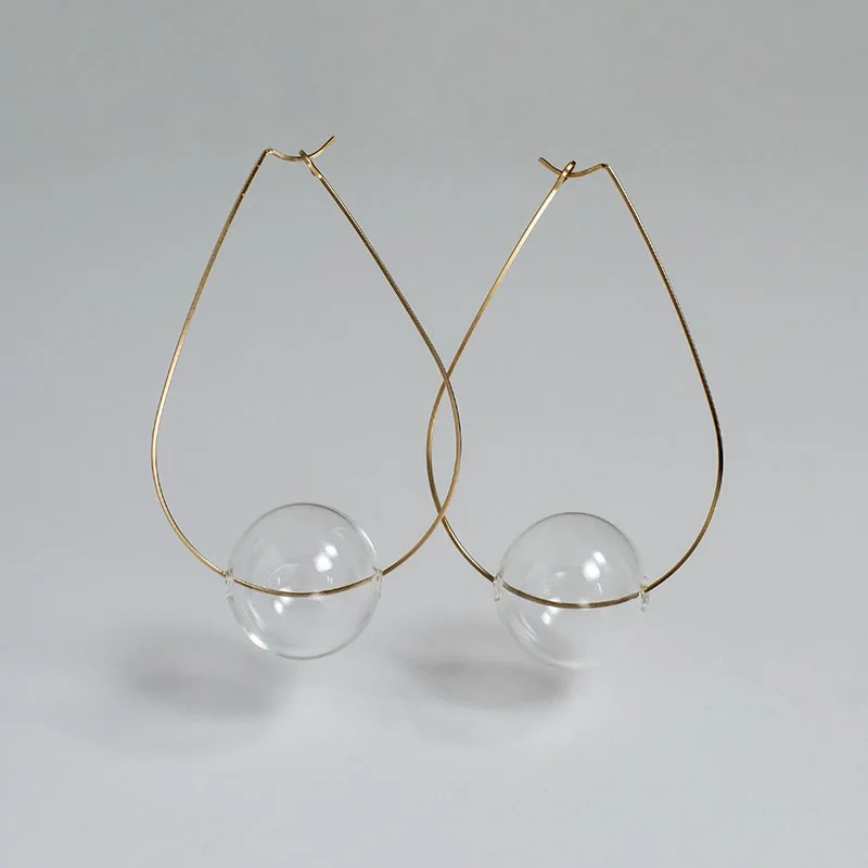Clear Glass Bubble Earrings Glass Ball Earrings Clear Earrings