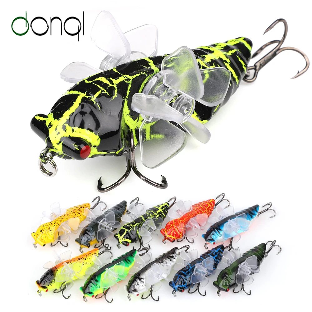 

DONQL 1pcs Insect Cicada Fishing Lure 7.5cm 16g Crankbait Rotate Propeller Minnow Baits Floating Topwater Hard Lures
