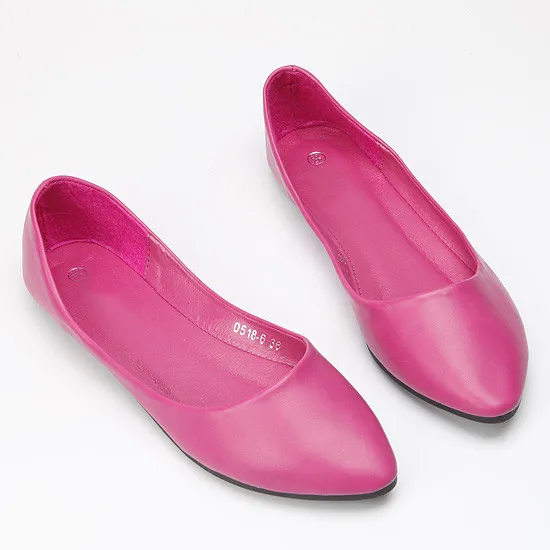 Женские балетки на плоской подошве с острым носком; Balerine Femme Zapatos De Mujer; зеленые балетки на плоской подошве; женские туфли с закрытым носком - Цвет: rose red