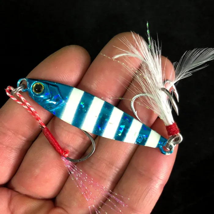 2Pcs Metal Lead Fish Jig Fishing Lures Luminous Bait Jigging&T8