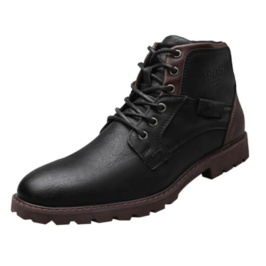 SAGACE/мужские кожаные ботинки высокого качества; сезон осень-зима; водонепроницаемые ботильоны на шнуровке; Ботинки martin на плоской подошве; ботинки для работы