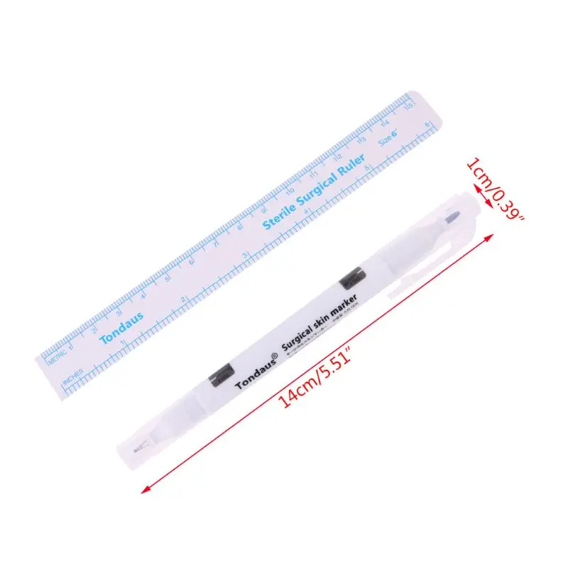 Tattoo Skin Marker Set Piercing Marking Pen Double Heads Eyebrow Scribe Supplies G6KE