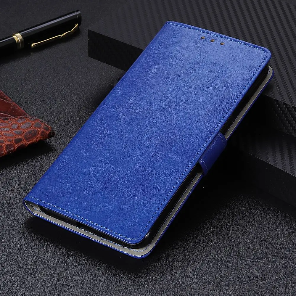 

For Huawei Mate 30 Lite Honor 9X Pro Case Full Protection PU Leather Crazy Horse Pattern Folding Stand Wallet Phone Protector