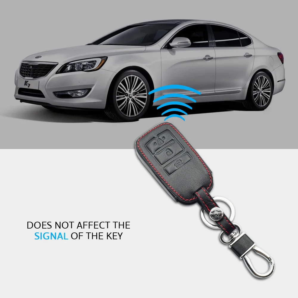 Кожаный чехол для автомобильных ключей Kia Cadenza K900 K7 K9 2018 2019 умный брелок с