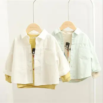 

2020 new girls boys shirt cotton spring full sleeve fashion kids top 2-7 years HJ458
