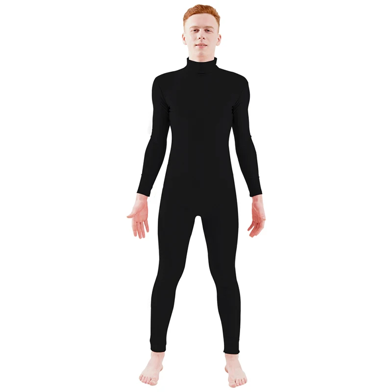 Ensnovo Adult Spandex Turtleneck Long Sleeve One Piece Unitard Bodysuit Dancewear 