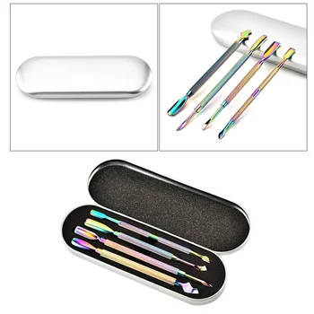 

1Set Cuticle Remover Nail File Buffer Dead Skin Fork Double Head Stainless Steel Dual-use Portable Nail Manicure