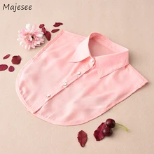 Женский элегантный воротник со съемным кружевным бантом, однотонный, однобортный, на каждый день, подходит ко всему, Женская мода Harajuku, корейский стиль, для женщин, Новинка