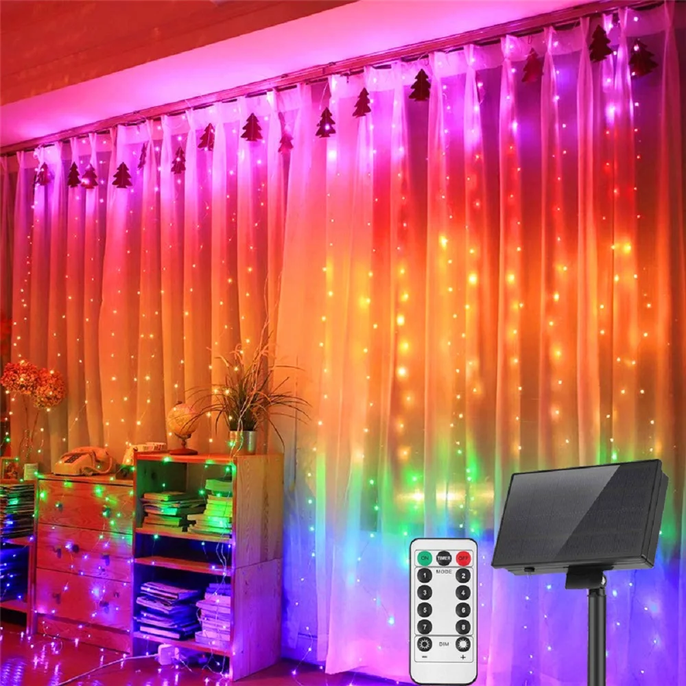 Solar Powered Fairy Curtain Light Led String Light Night Light For