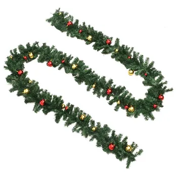 

4pcs Christmas Wreath Artificial Pine Needles Garland for Home Party Christmas Decor Rattan Hanging Ornament 270cm