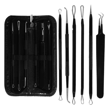 

6Pcs/Set Blackhead Remover Tool Kit Pimple Acne Removal Clip Needle Face Care Blemish Acne Extractor with Storage Bag