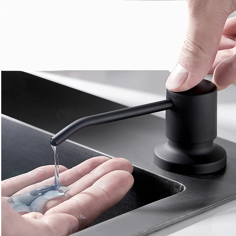 

Soap Dispenser for Kitchen Sink Stainless Steel Refill from The Top Built in Design for Counter Top with Liquid Soap 300mlBottle