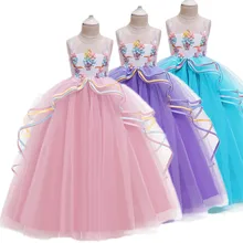 Необычные Вечерние платья для девочек с единорогом, одежда для малышей, детские платья на Хэллоуин для девочек, одежда для подростков, бальное платье, vestidos robe Fille