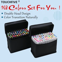 TouchFIVE 20 Вт, 30 Вт/40/60/80 цветные маркеры манга чертежные Маркеры Ручка на спиртовой основе эскиз жирной двойной кисть товары для рукоделия