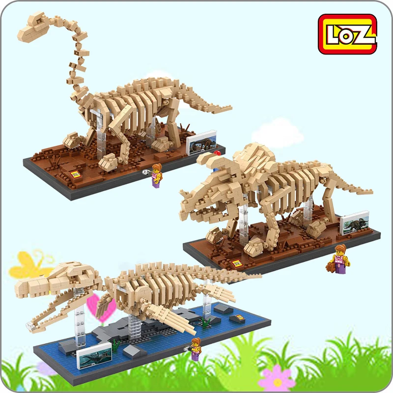 LOZ Юрского периода скелет динозавра Mosasaurus Трицератопс Брахиозавра Скелет