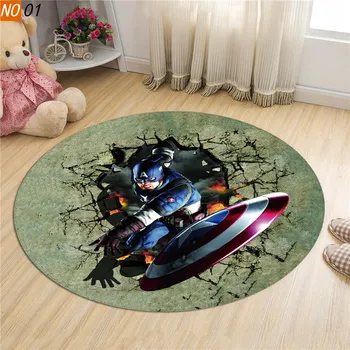 

Round carpet 3D printing Captain America carpet non-slip carpet computer chair cushion children's room floor mat