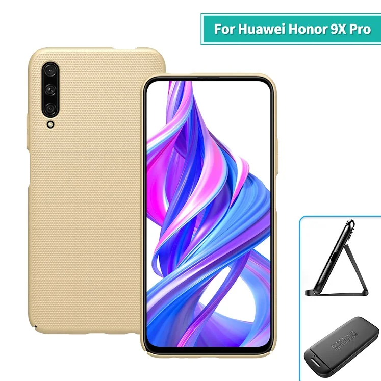 Honor 9X Pro Gold Для huawei honor 9x чехол 6,59 ''NILLKIN матовый PC матовый жесткий задняя крышка Подарочный держатель для телефона huawei honor 9X Pro Чехол - Цвет: Honor 9X Pro Gold