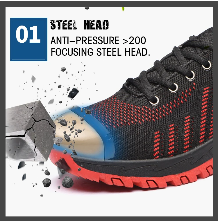 Мужская Рабочая обувь размера плюс, устойчивая к ногам, неразрывная конструкция, стальная уличная дышащая защитная обувь# YSMG