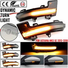 Para skoda octavia mk3 a7 5e dinâmico led turn signal blinker espelho pisca luz 2014 2015 2016 2017 2018 2019