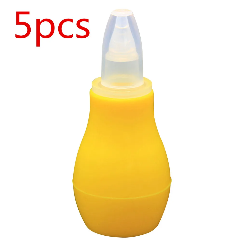 1 шт./2 шт./5 шт., силиконовый аспиратор для носа для новорожденных детей, Безопасный Очиститель носа для малышей, Вакуумный аспиратор с соплями - Цвет: 5PCS yellow