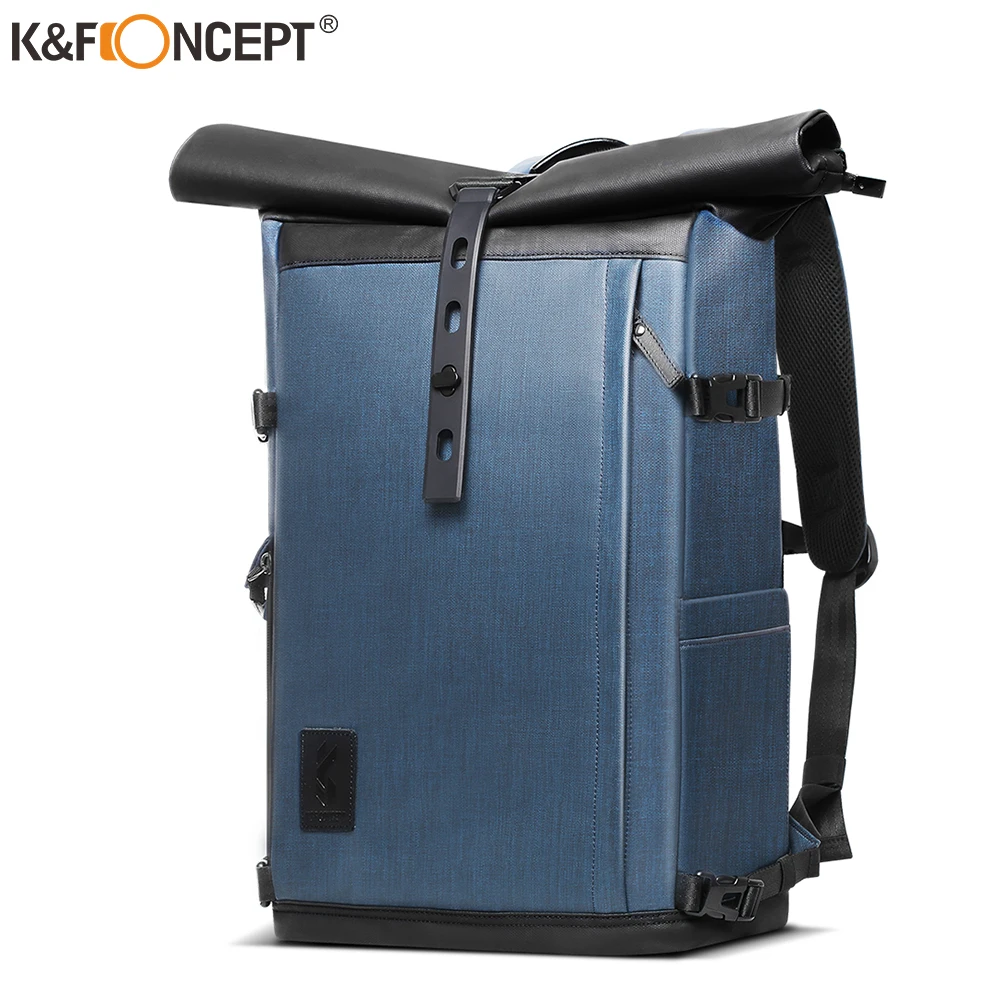 K&F Concept 17.7 inch Camera Backpack Waterproof Photography Bag for DSLR Camera Lens Laptop bag with Rain Cover tripod hold