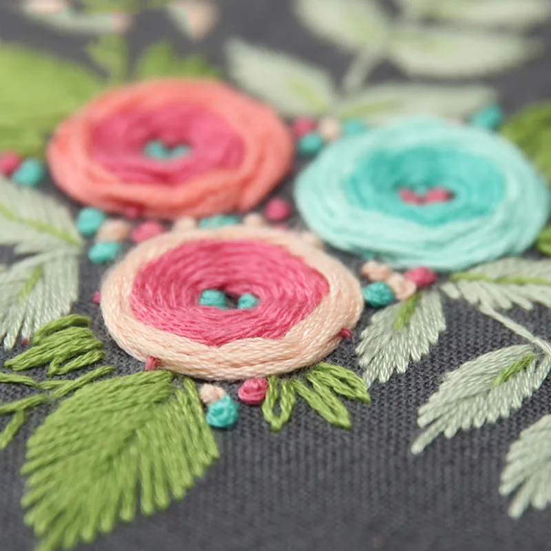 Вышивка DIY комплект ручная работа 15*15 см Начинающий рукоделие цветы узор Ткань искусство Вышивка крестом Европейский стиль Материал Пакет