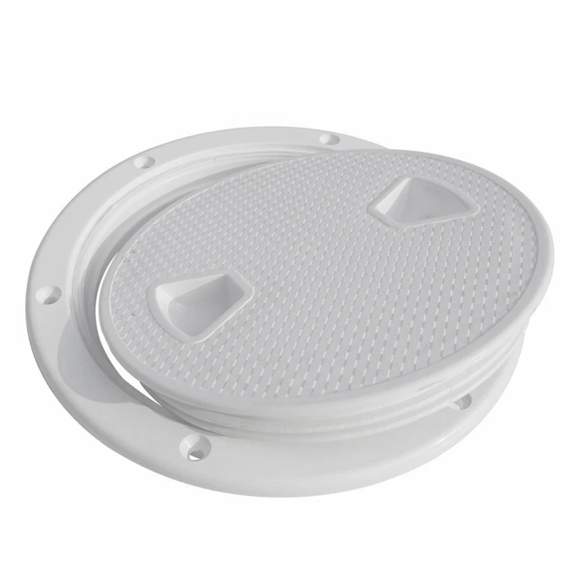 

Yacht Marine White Nylon 8"(200mm) Round Deck Plate Inspection Access Hatch Cover Screw Out Deck Inspection